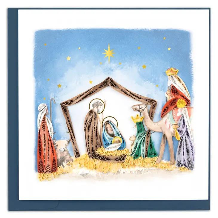 Nativity scene on a quilled card