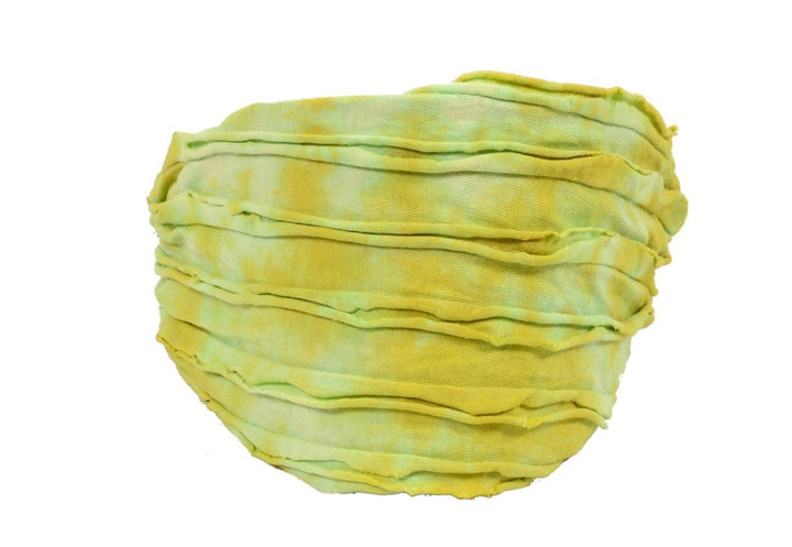 Yellow fabric headband on a white background
