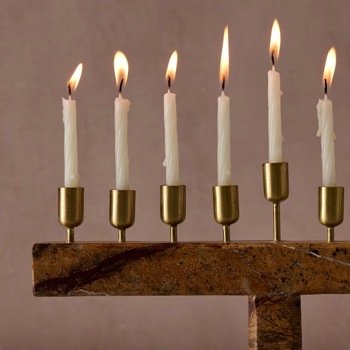 Roshanee Stone & Brass Menorah