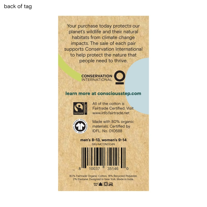 conscious Step label with conservation international 