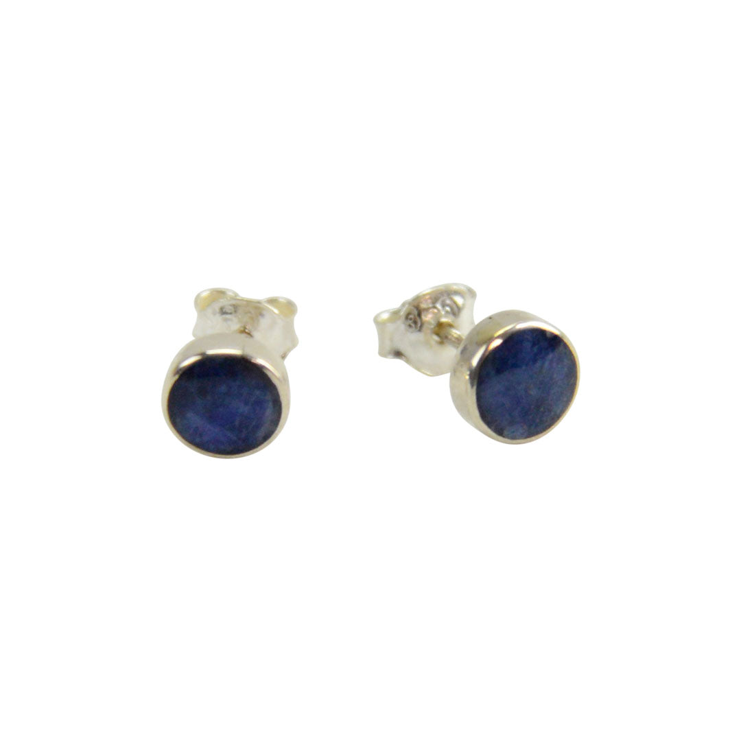 Sterling Silver Circle Stud Earrings
