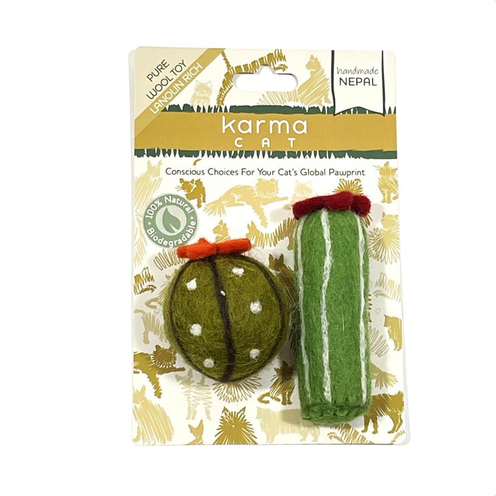 Karma Cat catnip succulent toys in packaging with a white background