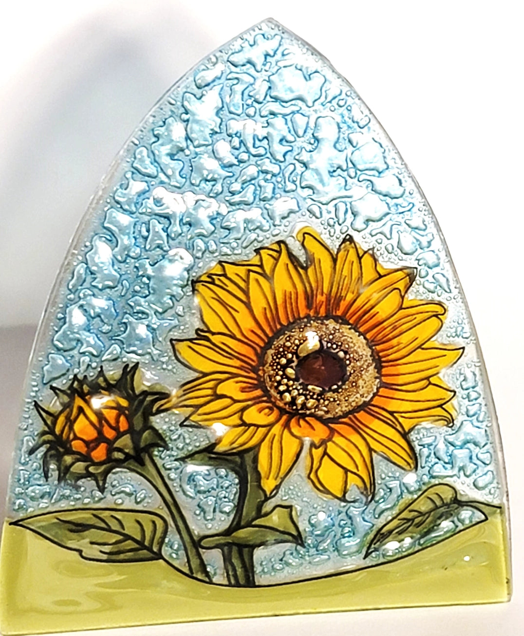 a hand painted sunflower nightlight