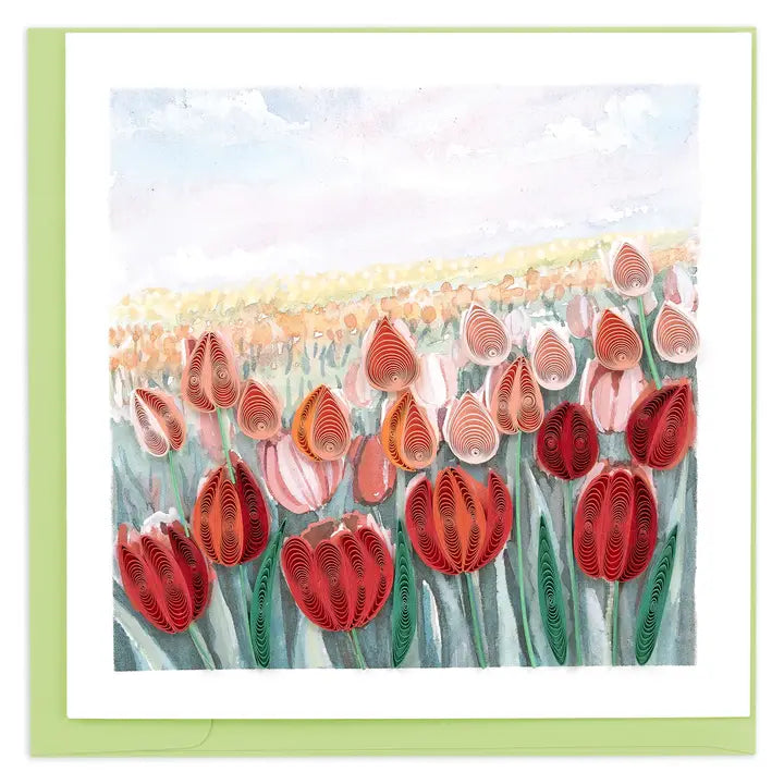 Quilling Card Tulip Field
