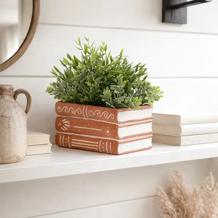 Books Terracotta Planter