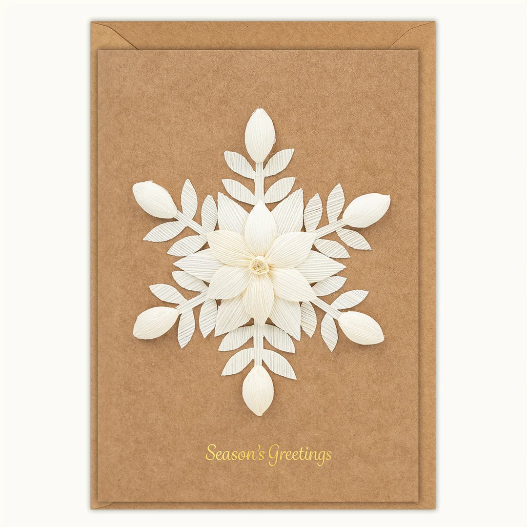 White Snowflake Cornhusk Card