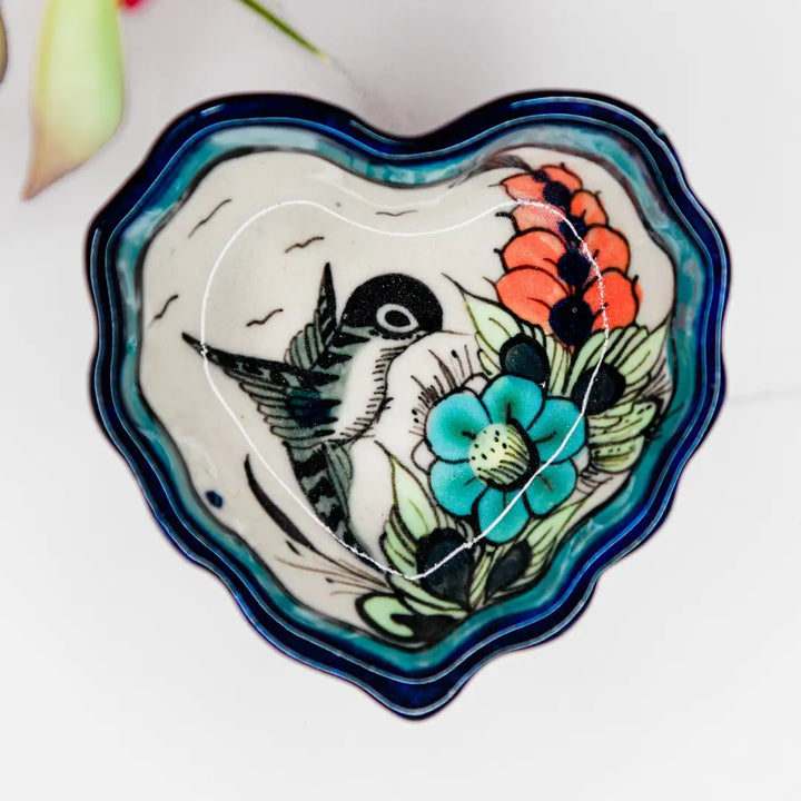 Wild Bird Heart Trinket Dish