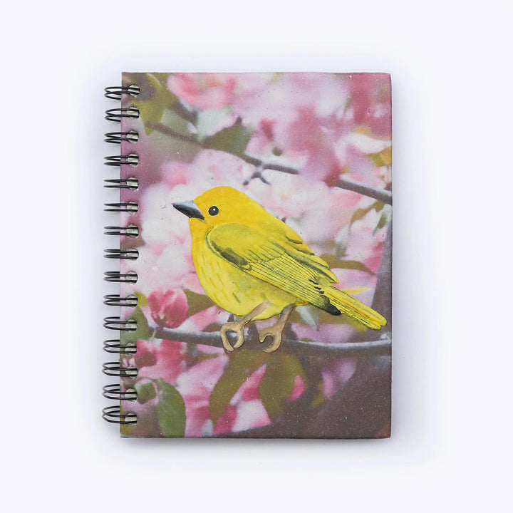 Mr. Ellie Pooh Notebook with a yellow warbler
