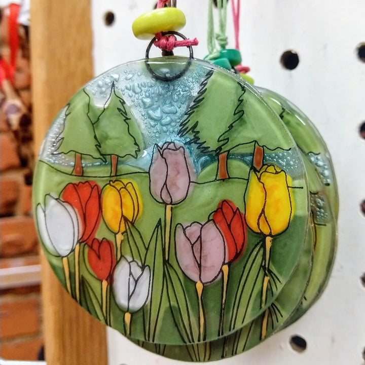 Glass Ornament - Tulips