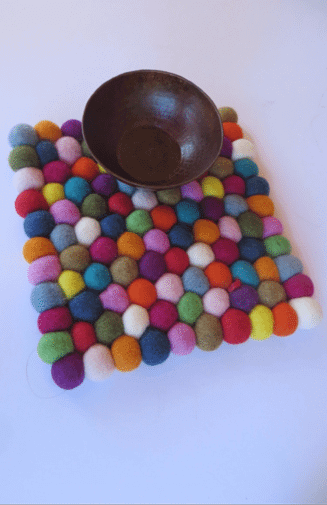 Square Wool Ball Trivet