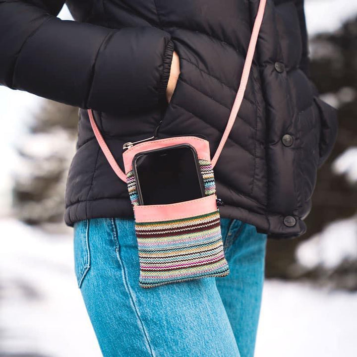 Fabric & Leather Phone Pouch