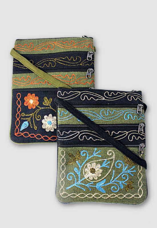 Embroidered Passport Bag