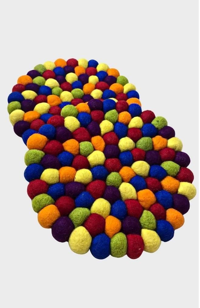 Round Wool Ball Trivet