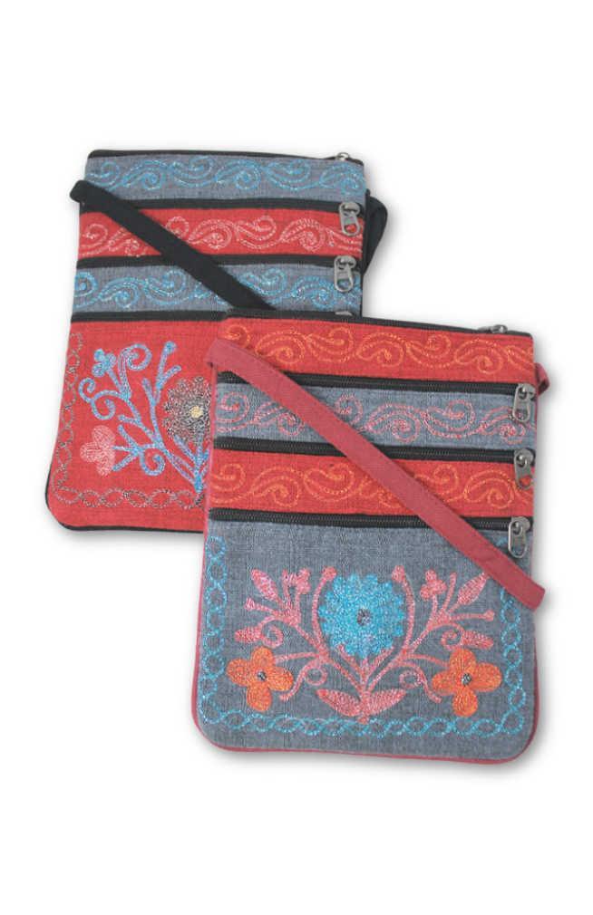 Embroidered Passport Bag