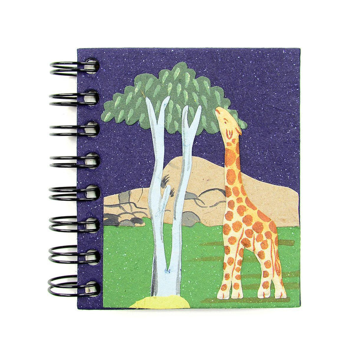 small spiral notebook with a giraffe