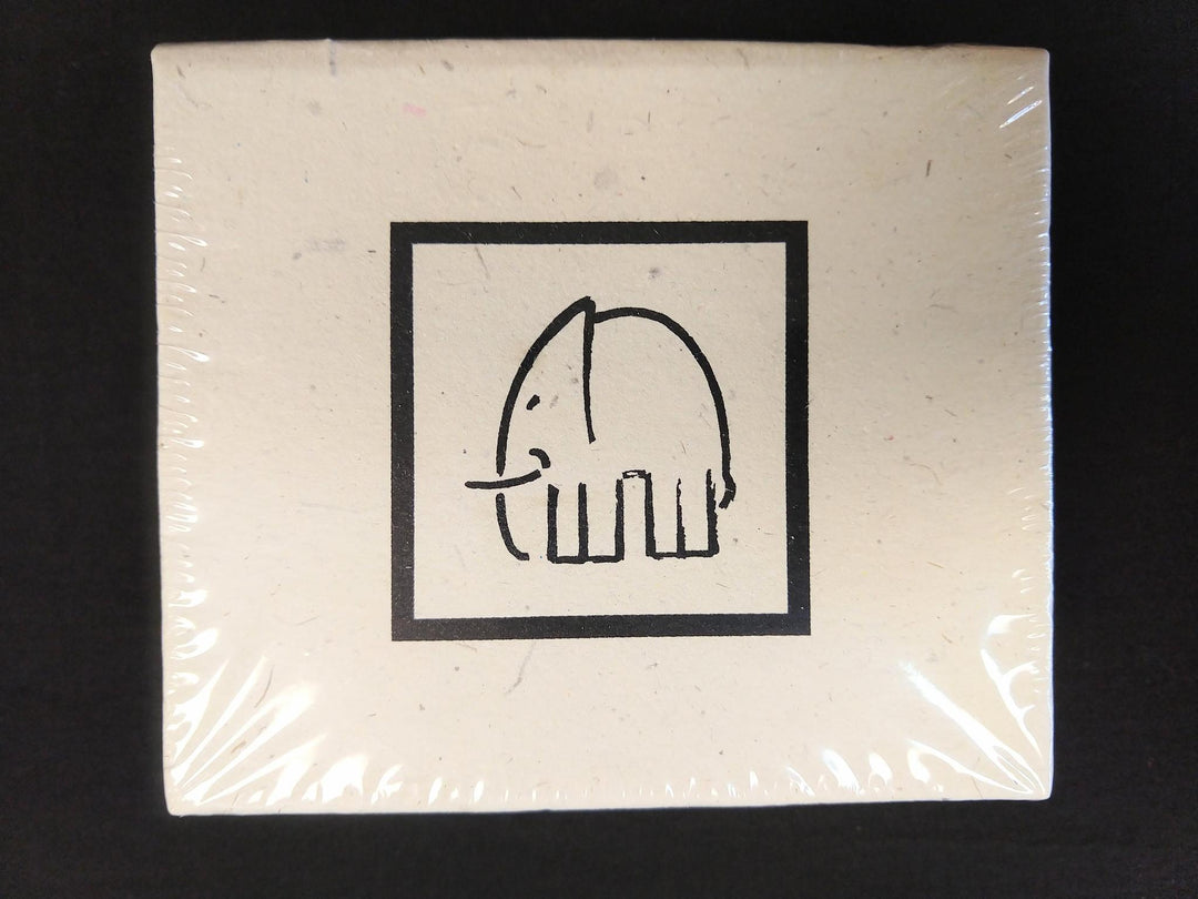 a square note box with an elephant