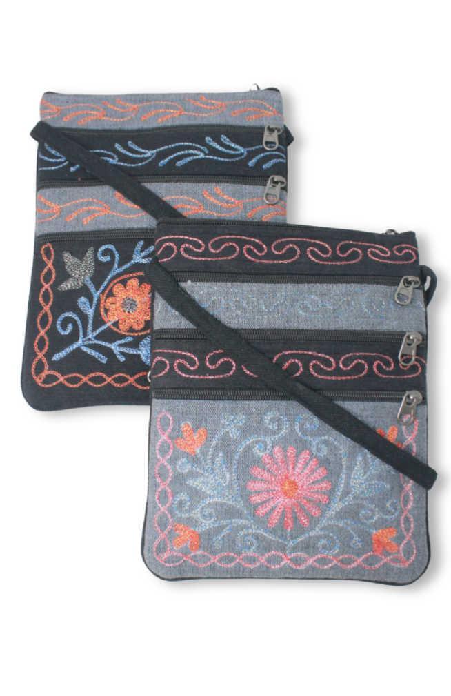 Embroidered Passport Bag