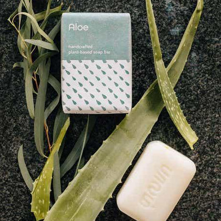 Aloe Vera soap on a black background