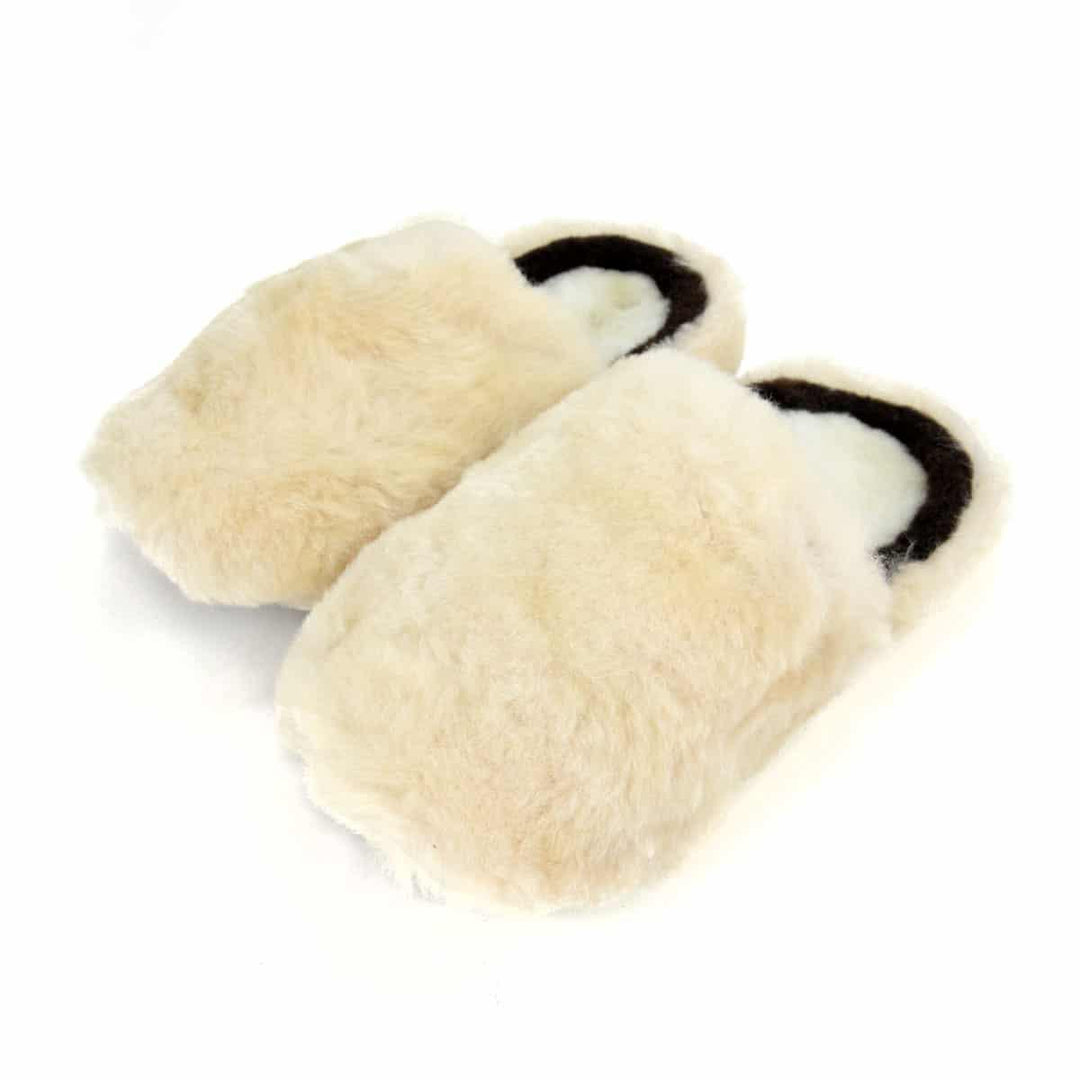 Alpaca slippers on a white background
