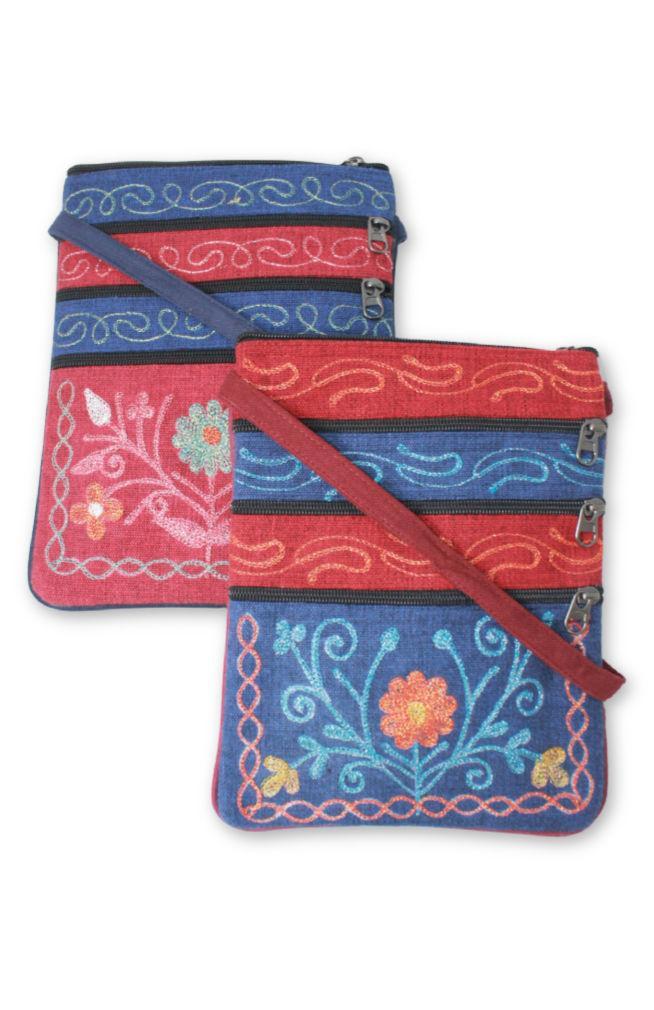 Embroidered Passport Bag