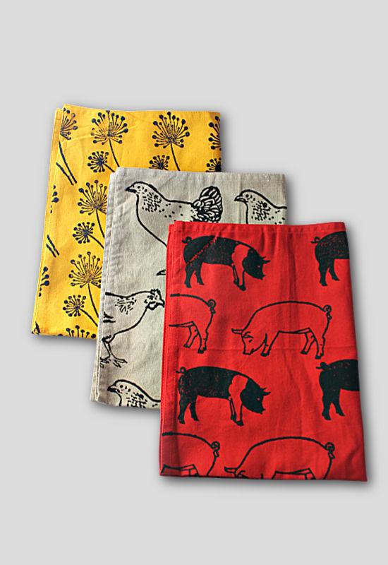 Dish Towel Blockprinted