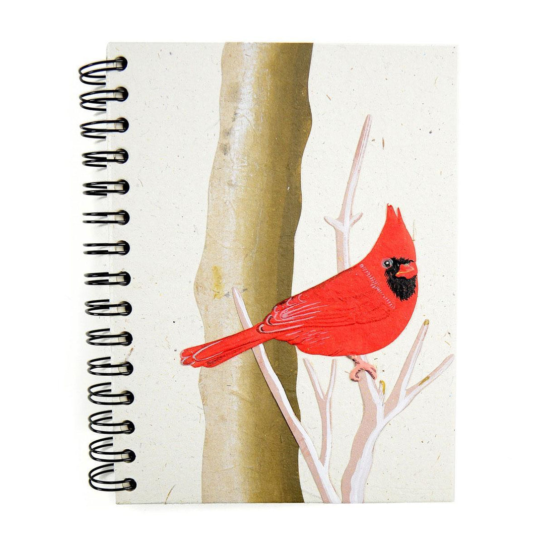 Mr. Ellie Pooh notebook with a red cardinal