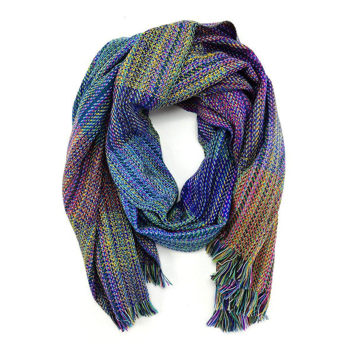 Fun multicolored cordoba shawl on a white background. 