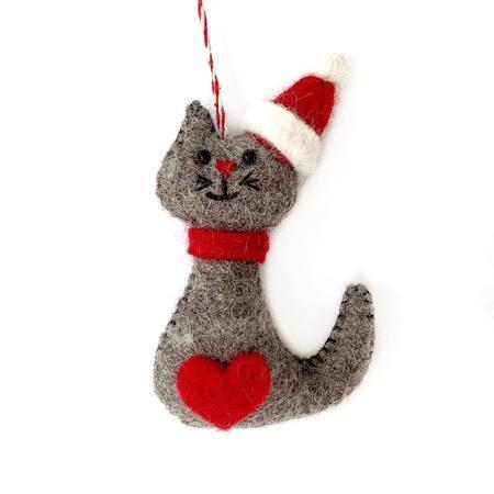 Cat Felt Wool Ornament