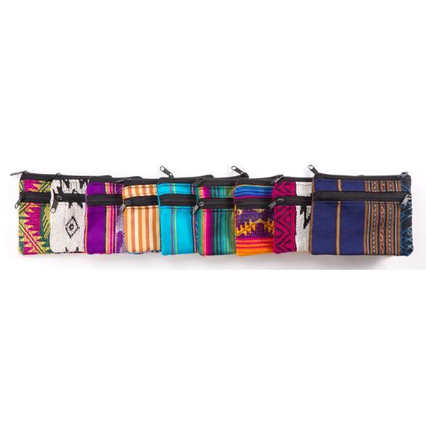 a collection of double zip coin purses
