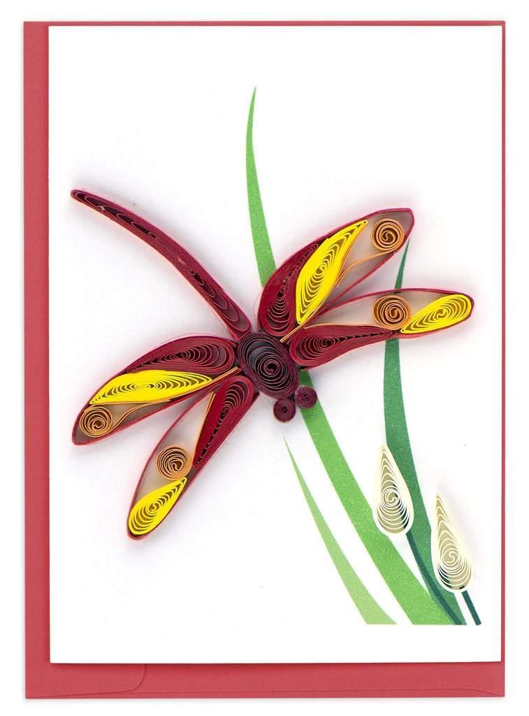 Dragonfly gift enclosure quilling card