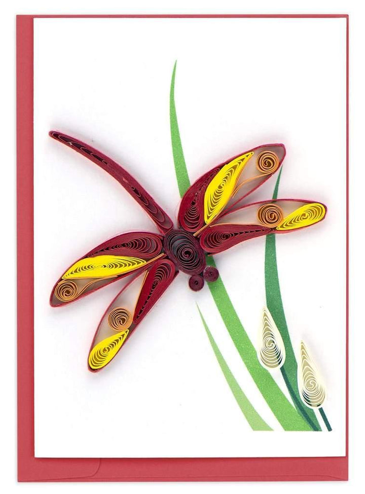 Dragonfly gift enclosure quilling card