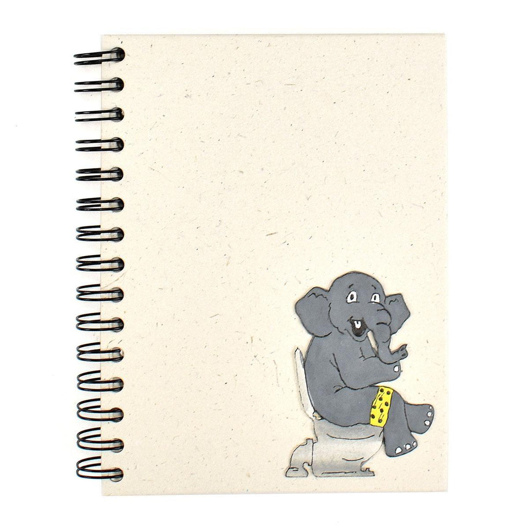 Mr. Ellie Pooh notebook with elephant on a toilet