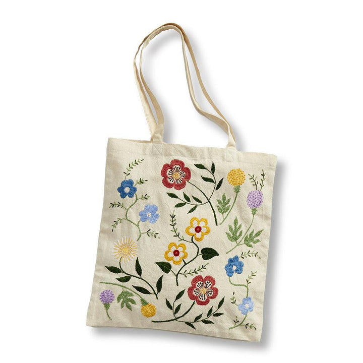 Wildflower Embroidered Tote