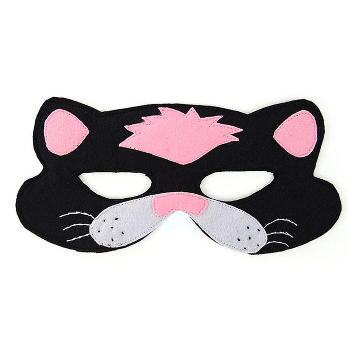 cat felt play mask on white background