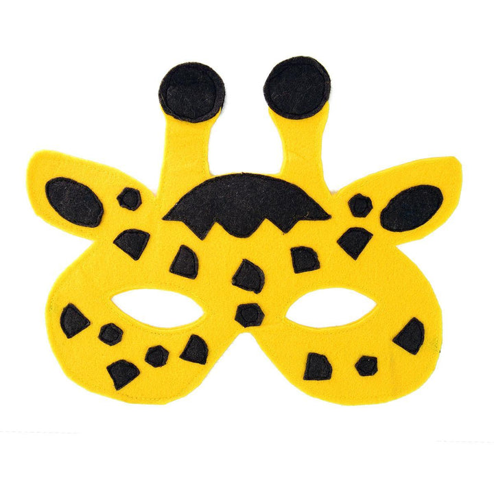 giraffe felt play mask on white background