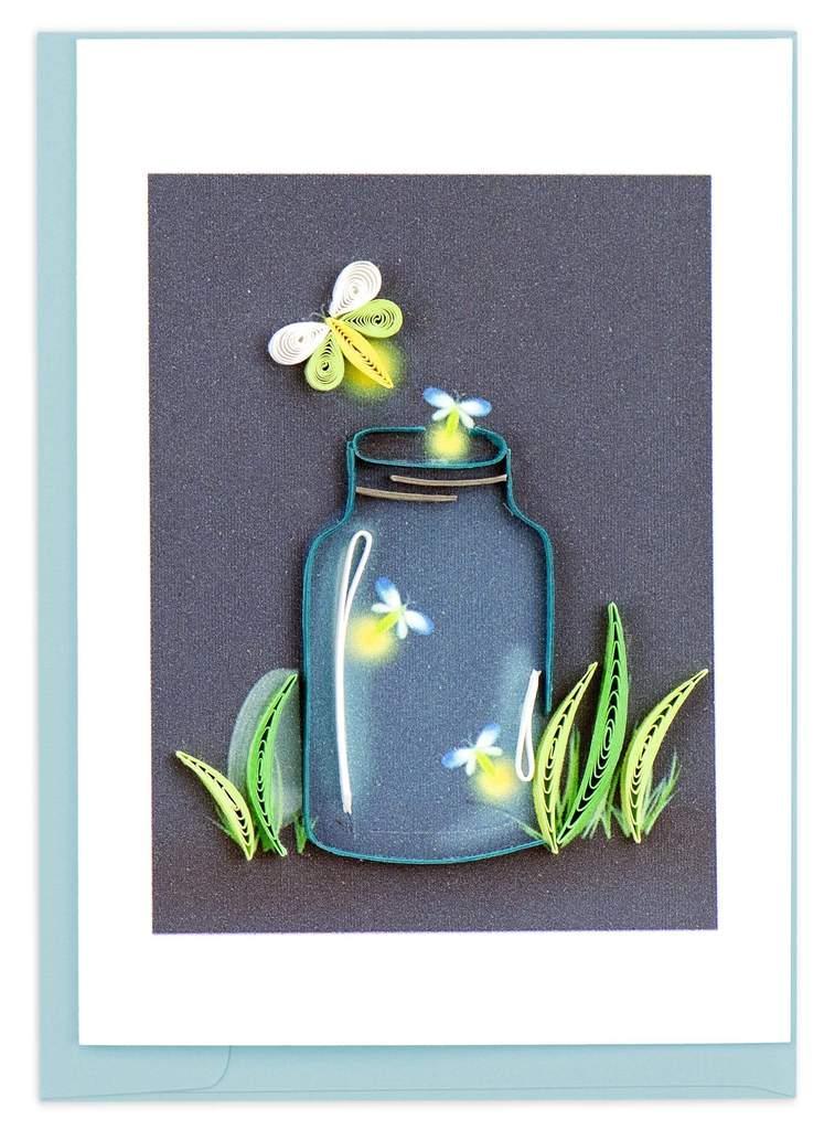 fireflies gift enclosure quilling card