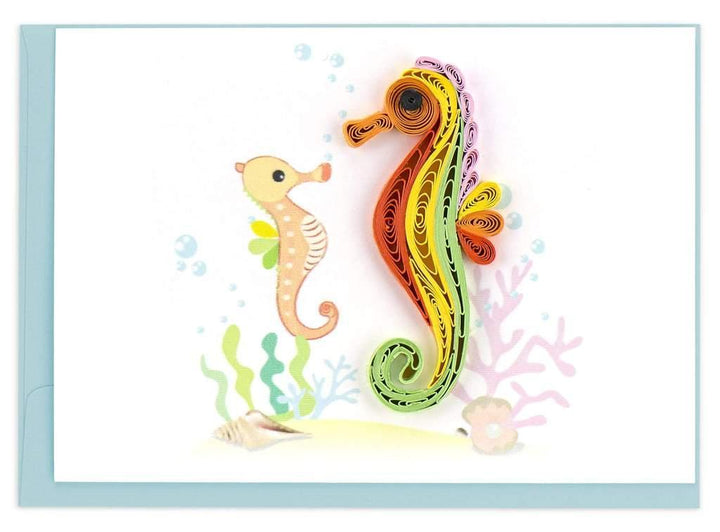 Seahorse quilling card