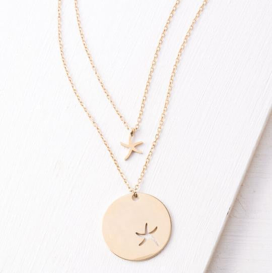 Two starfish pendant necklaces