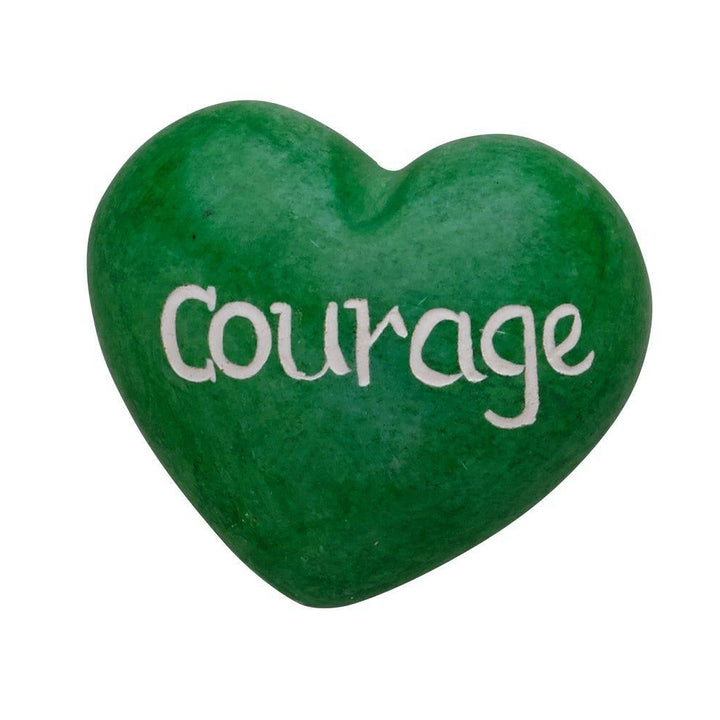 A green kisii courage heart on a white background 
