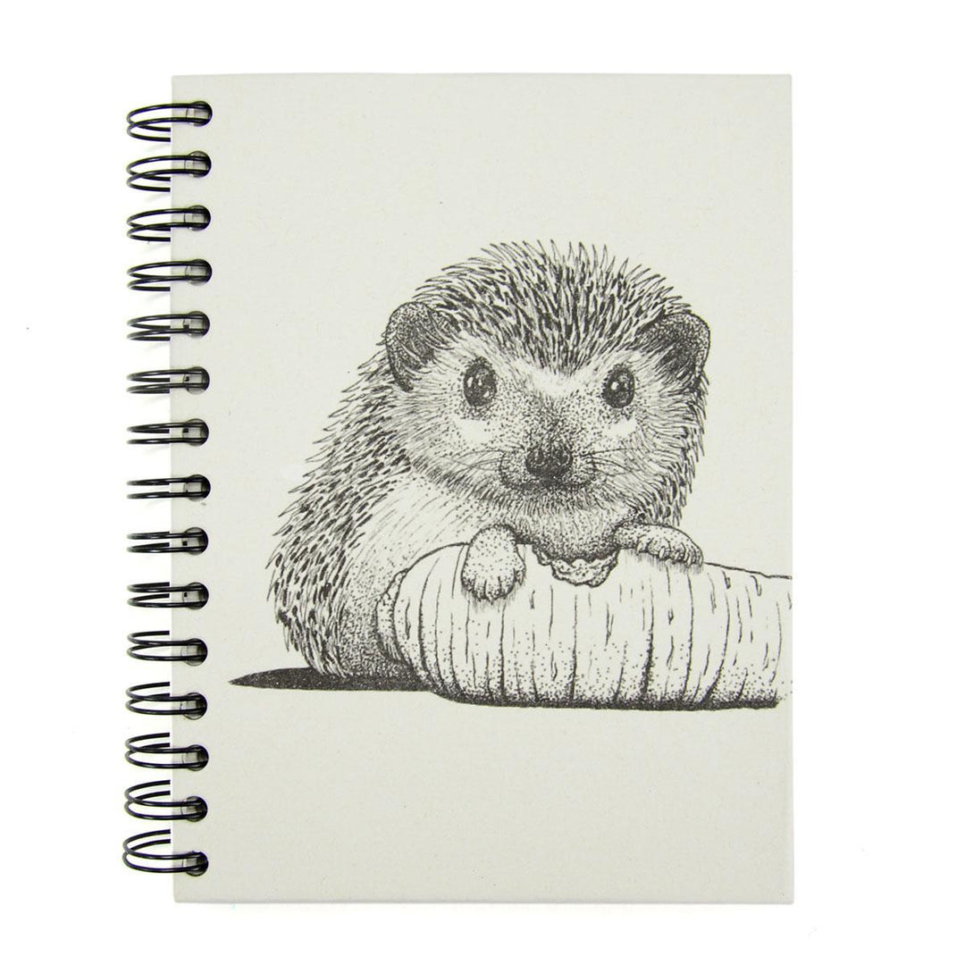Mr. Ellie Pooh notebook with a sketched hedgehog