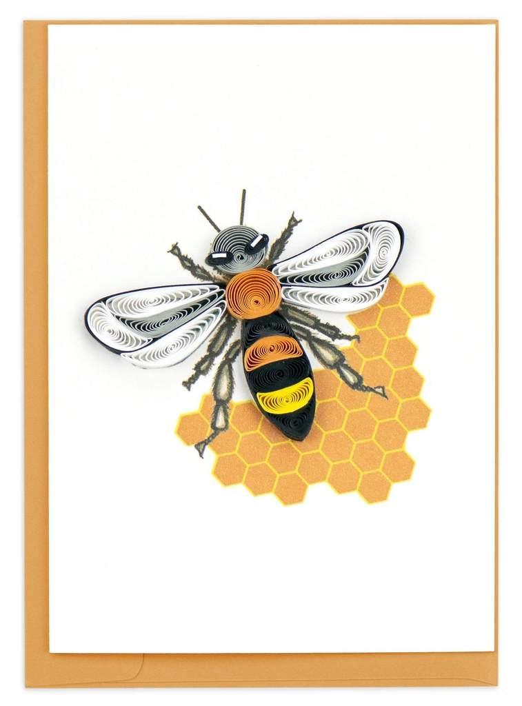 Honey bee gift enclosure quilling card