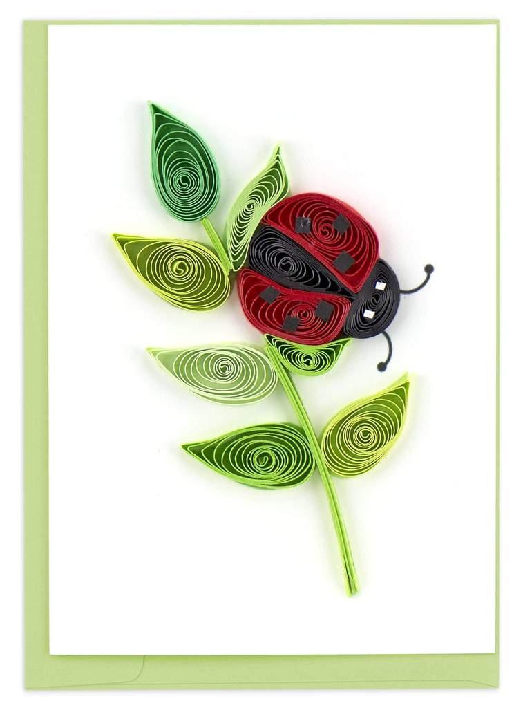 Ladybug gift enclosure quilling card