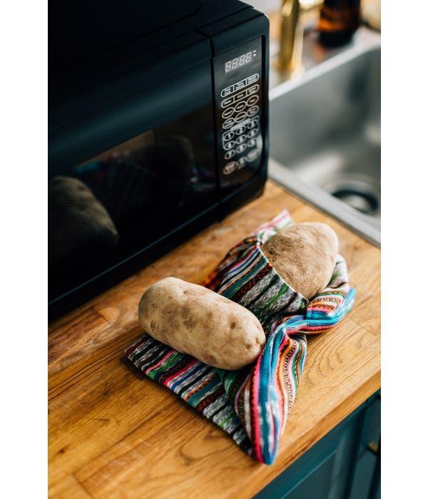 microwave pouch with a baked potato