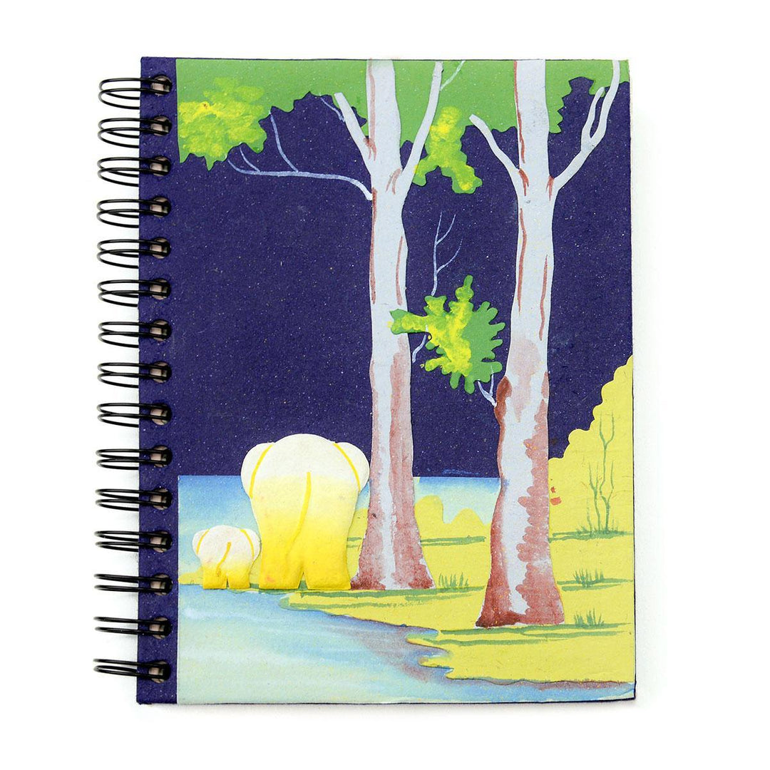 Mr. ellie Pooh notebook with backside of two elephants