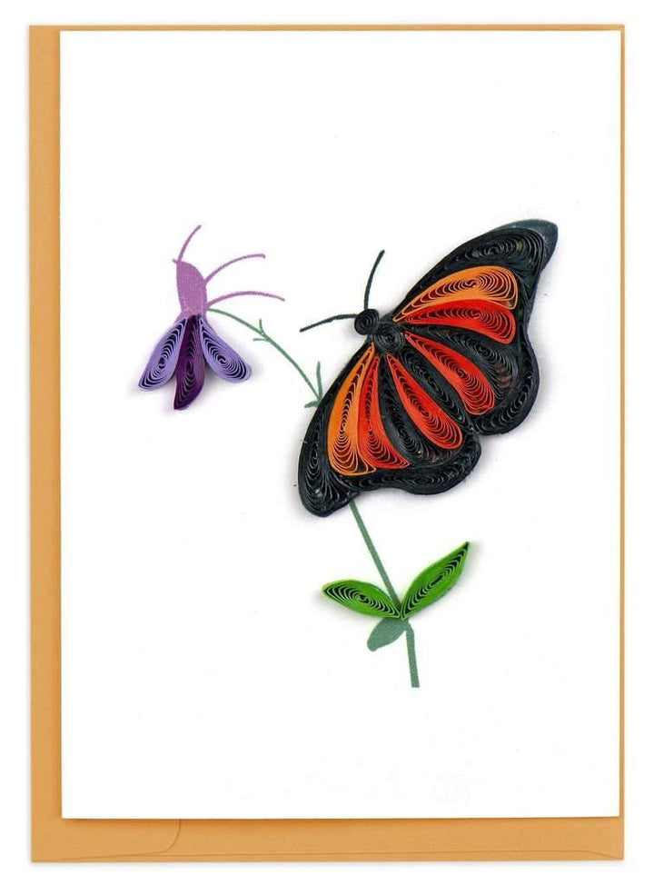 Monarch butterfly gift enclosure quilling card