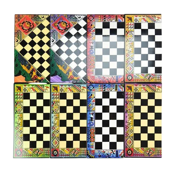 chess sets on a white background