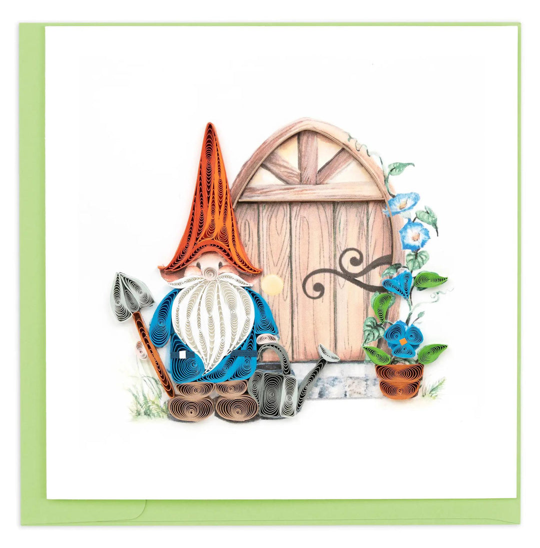 Garden gnome on a quilling card