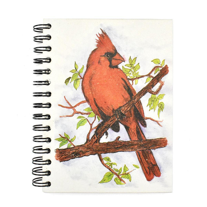 Mr. Ellie Pooh notebook with a red cardinal
