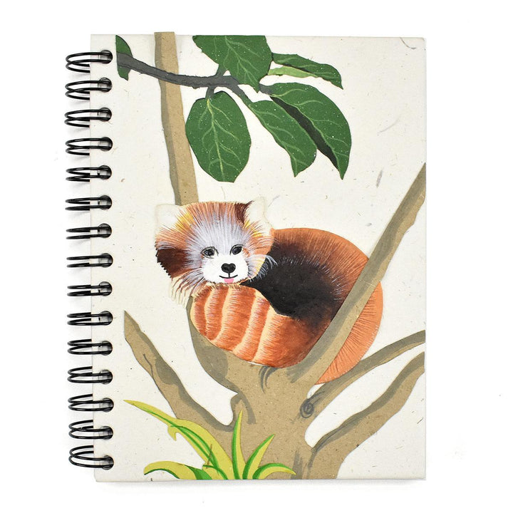 Red panda Mr. Ellie Pooh notebook on a white background
