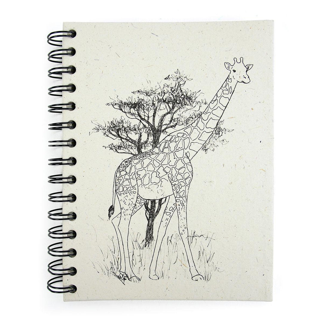 Mr. Ellie Pooh notebook with a sketched giraffe